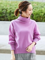 ウールタートルニット/ラベンダー