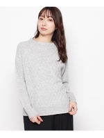 ウールブレンド  霜降りニット/ライトグレー(011)