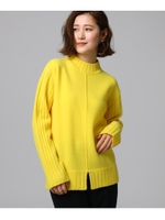 ウール混リブ切り替えハイネックニット/イエロー(032)