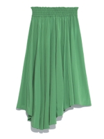 ウエストシャーリングアシンメトリーヘムスカート/GRN