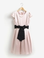 ウエストリボンドレス/ピンク