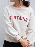 オフショルダーロゴスウェットプルオーバー/ベージュ