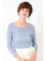 オリヴィア透かし柄ニットプルオーバー/SKY(110)