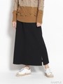 カシミヤタッチ２ＷＡＹストレッチツイルロングスカート/ブラック