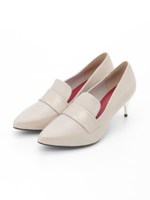 キトゥンヒールローファー/ベージュ