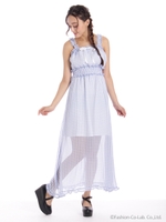 ギンガムマキシワンピース/ブルー