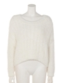 クルーNCシャギーKnit TOP/WHT
