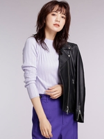 クルーリブニット/ラベンダー