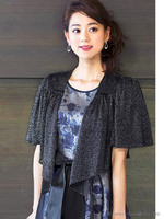 グリッターフレアースリーブボレロ(S〜L)/ブラック