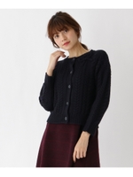 ケーブルリボン　ニットカーディガン/ネイビー(093)