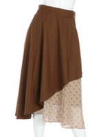 小花アシンメトリースカート/マスタード