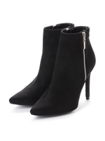 サイドジップショートブーツ/ブラックスエード