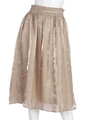 サテンギャザーフレアスカート/ベージュ