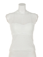シアーデコルテノースリレースTOP2/WHT