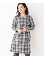シャギージャガードチェックワンピ/ブラック(219)