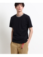 ジャカード半袖Tシャツ/ネイビー(093)