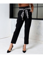 スカーフベルト付きテーパードパンツ/ブラック(027)