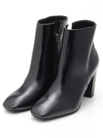 スクエアトゥショートブーツ/BLACK