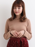 スクエアメロウリブトップス/モカ