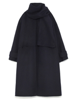 ストール付ノーカラー接結コート/NVY