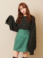 タックパールニットプルオーバー/ブラック