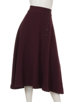 ダブルパスタ釦付フレアスカート/パープル