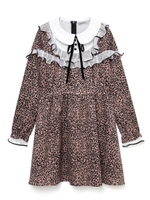 ダブルフリルワンピース/レオパード