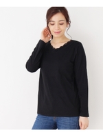 ダブルレース付き長袖インナー/ブラック(019)