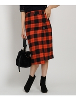 チェックラップスカート/レッド(262)