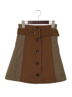 チェック切替フロントボタンSK/ライトブラウン