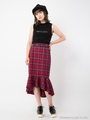 チューリップチェックスカート/レッド