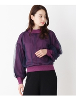 チュール×ニットプルオーバー/レットプラム(075)