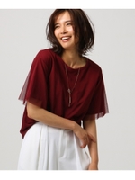 チュールレイヤードプルオーバー/ワインレッド(063)