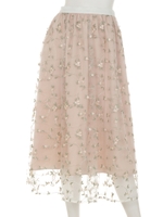 チュール刺繍ＳＫ/WH