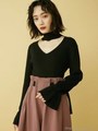 チョーカー風ニットTOPS/BLK