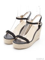 ツイストストラップジュートサンダル/黒