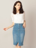 デニムタイトスカート/ブリーチ