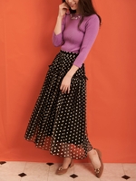 ドットチュールスカート/黒