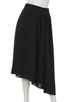 ドットプリントスカート/ブラック