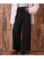 ニットワイドパンツ/ブラック(027)