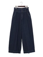 ハイウエストワイドパンツ/ライトブルー