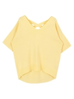 バッククロスライトニット/ライトイエロー