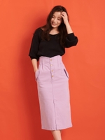 バックリボンハイウエストスカート/ラベンダー