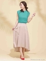 バックロングフレアースカート/ベージュ
