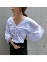 バルーンスリーブカットソー/ホワイト