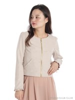 パールチャームバックレースアップジャケット/ベージュ