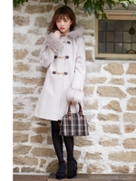 ビット付きダッフルコート/ライトグレー