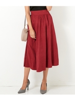 ピーチスキンフレアスカート/ワイン(026)