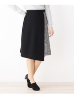 フラノ×グレンチェックラップスカート/ブラック(019)