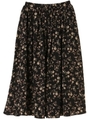 フラワープリントギャザースカート/ブラック